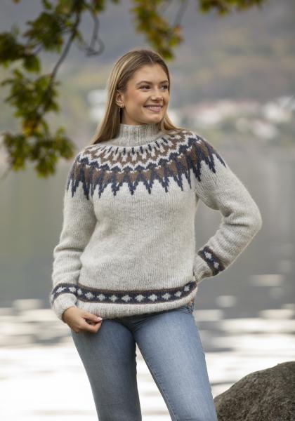 "Farfar" Genser - Viking Design 2138-10 Kit - XS-XXL - Viking Alpaca Bris