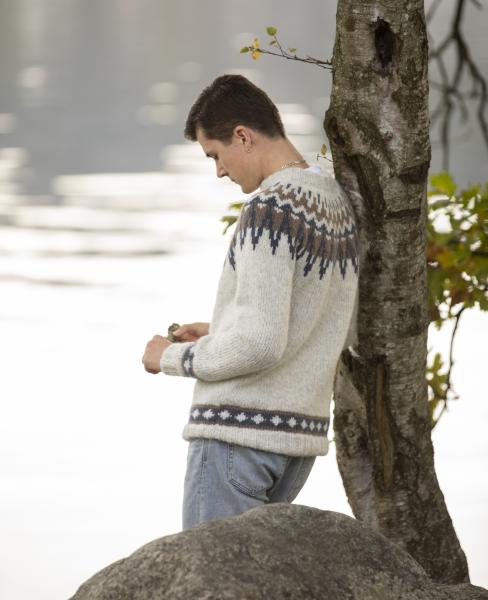 "Farfar" Genser - Viking Design 2138-10 Kit - XS-XXL - Viking Alpaca Bris