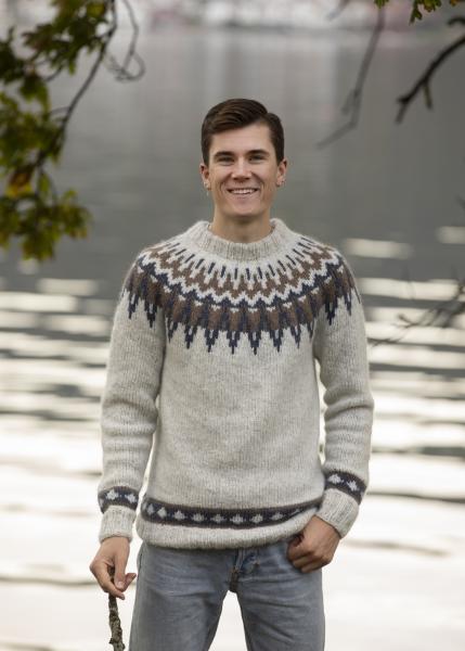 "Farfar" Genser - Viking Design 2138-10 Kit - XS-XXL - Viking Alpaca Bris