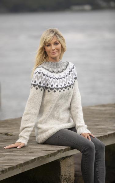 "Suna" Genser - Viking Design 2022-1 Kit - XS-XXL - Viking Alpaca Bris