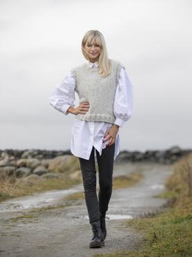 "Venn" Vest i dobbelt garn - Viking Design 2036-3 Kit - XS-XXL - Viking Alpaca Bris