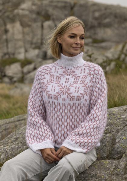 "Hulda" Genser - Viking Design 2519-1B Kit - XS-XXXL - Viking Alpaca Bris