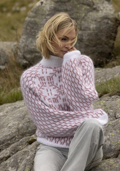 "Hulda" Genser - Viking Design 2519-1B Kit - XS-XXXL - Viking Alpaca Bris
