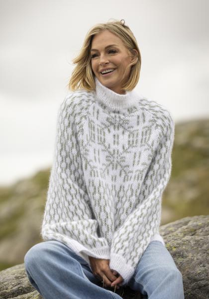 "Hulda" Genser - Viking Design 2519-1A Kit - XS-XXXL - Viking Alpaca Bris