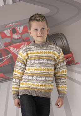 "Broom" Genser - Viking Design 2131-7A Kit - 1-12 År - Viking Alpaca Storm