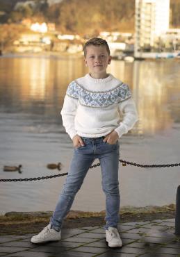"Sandnes" Genser - Viking Design 2131-5A Kit - 1-12 År - Viking Alpaca Storm