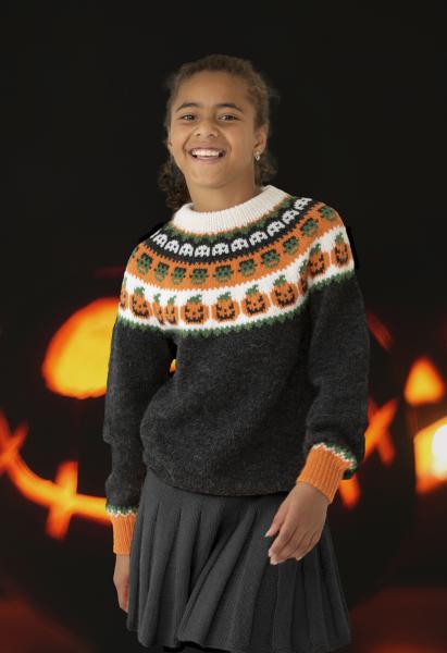 "Halloween" Genser og hue - Viking Design 2131-2 Kit - 2-12 År - Viking Alpaca Storm