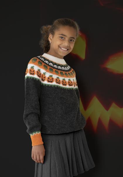 "Halloween" Genser og hue - Viking Design 2131-2 Kit - 2-12 År - Viking Alpaca Storm