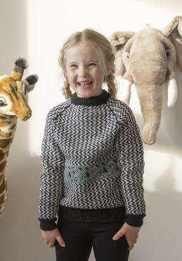 Zebra genser - Viking Design 2401-11 Kit - 1 - 12 år - Viking Baby ull 