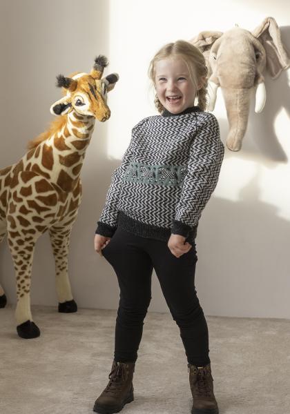 Zebra genser - Viking Design 2401-11 Kit - 1 - 12 år - Viking Baby ull 