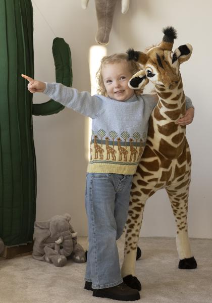 Giraf genser - Viking Design 2401-10 Kit - 2 - 12 år - Viking Baby ull