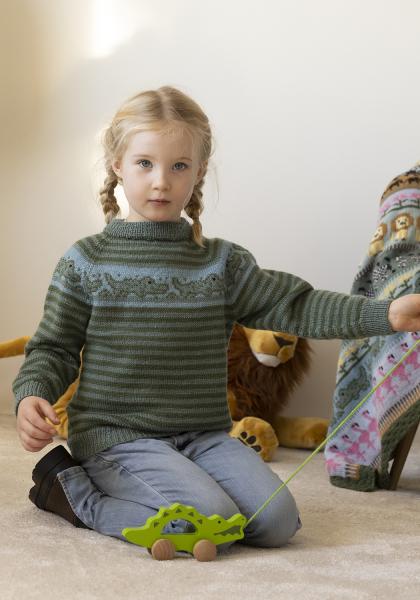 Krokodille genser - Viking Design 2401-8 Kit - 2 - 12 år - Viking Baby ull