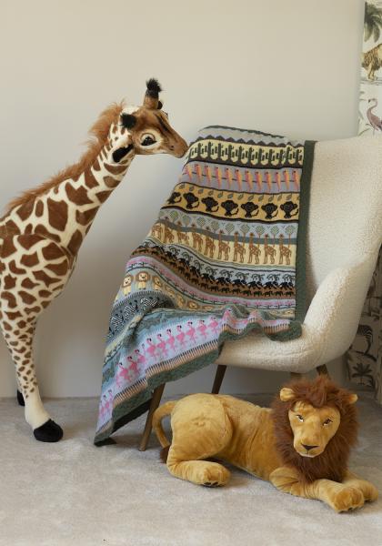 Dyrene i Afrika tæppe - Viking Design 2401-7 Kit - 100 x 112 cm - Viking Baby ull