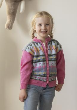 Flamingo cardigan - Viking Design 2401-5 Kit - 2 - 12 år - Viking Baby ull