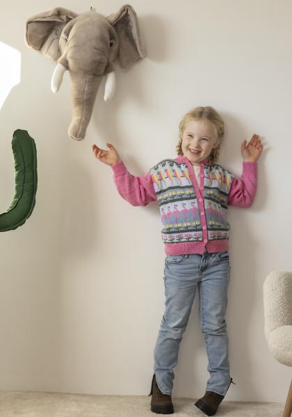 Flamingo cardigan - Viking Design 2401-5 Kit - 2 - 12 år - Viking Baby ull