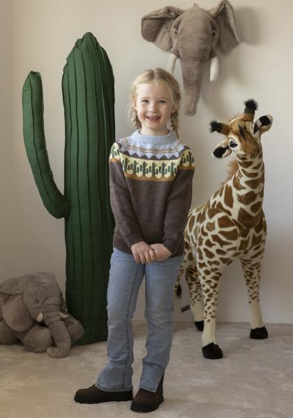 Kaktus genser - Viking Design 2401-4 Kit - 2 - 12 år - Viking Baby ull