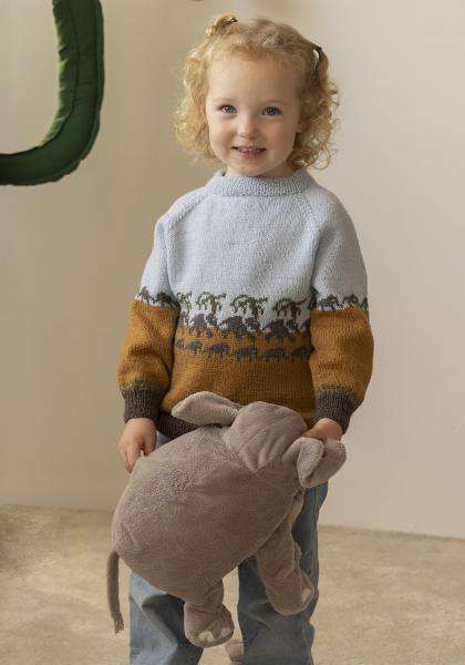 Elefant genser - Viking Design 2401-3 Kit - 2 - 12 år - Viking Baby ull