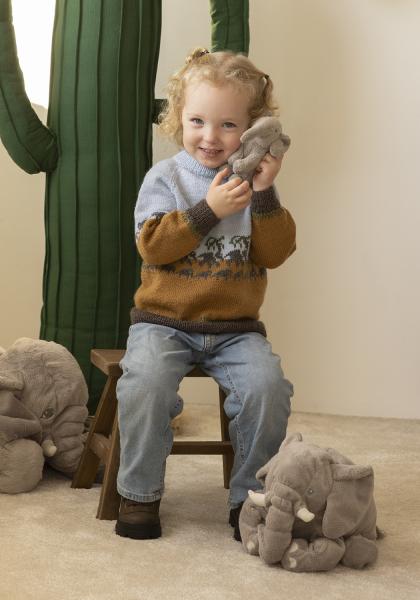 Elefant genser - Viking Design 2401-3 Kit - 2 - 12 år - Viking Baby ull