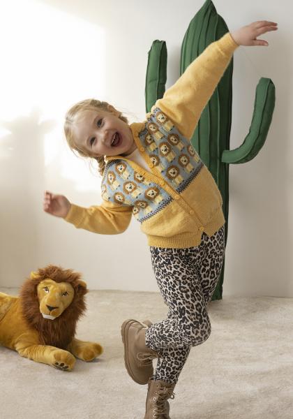 Løve cardigan - Viking Design 2401-2 Kit - 2 - 10 år - Viking Baby ull