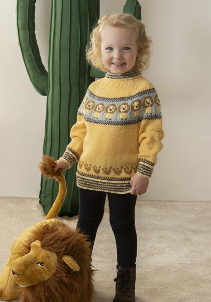 Løve genser - Viking Design 2401-1 Kit - 2 - 12 år - Viking Baby ull