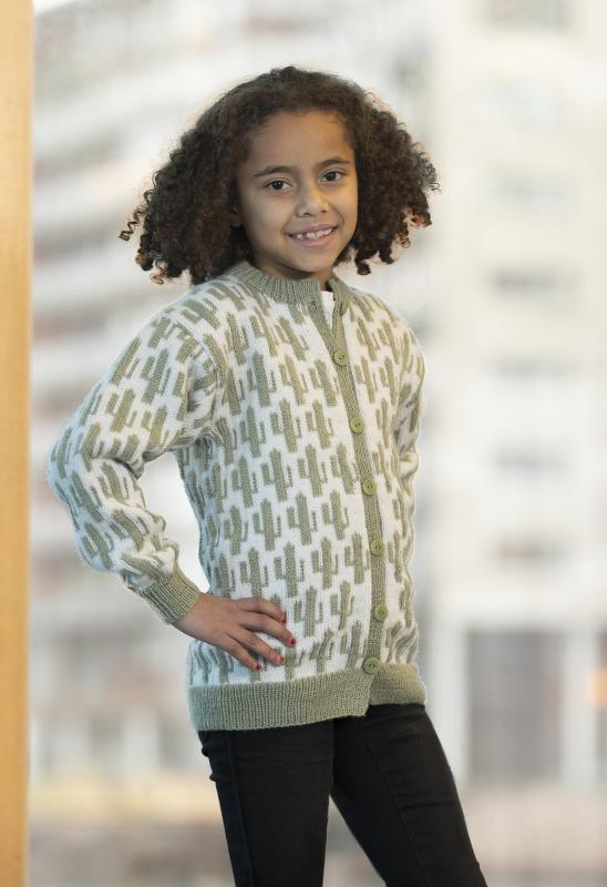 Kaktus cardigan - Viking Design 1903-8 Kit - 2 - 12 år - Viking Frøya