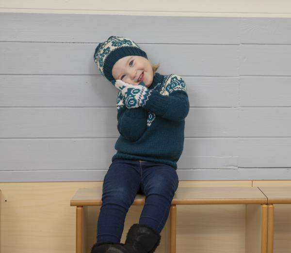 Traktor Hue og vanter - Viking Design 2110-6A Kit - 2 - 12 år - Viking Frøya