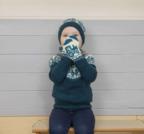 Traktor Hue og vanter - Viking Design 2110-6A Kit - 2 - 12 år - Viking Frøya