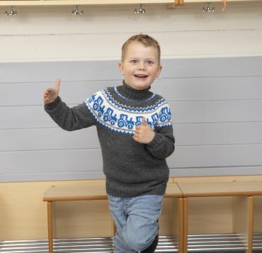 Traktor genser  - Viking Design 2110-5B Kit - 2 - 12 år - Viking Frøya