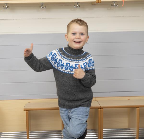 Traktor genser  - Viking Design 2110-5B Kit - 2 - 12 år - Viking Frøya