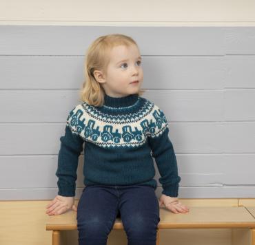 Traktor genser  - Viking Design 2110-5A Kit - 2 - 12 år - Viking Frøya