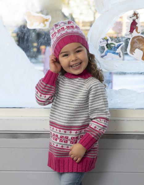 Petra tunika og hue - Viking Design 2110-1 Kit - 2 - 12 år - Viking Frøya