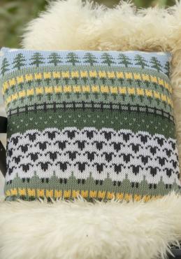 Flokken på ferie pude - Viking Design 2427-17B Kit - 40 x 40 cm - Viking Merino