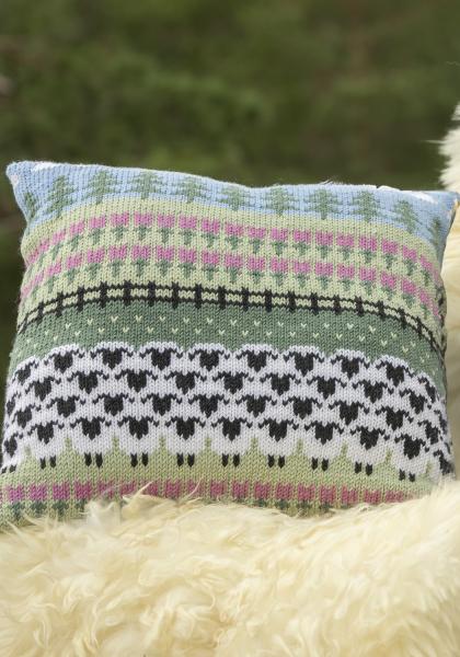 Flokken på ferie pude - Viking Design 2427-17A Kit - 40 x 40 cm - Viking Merino