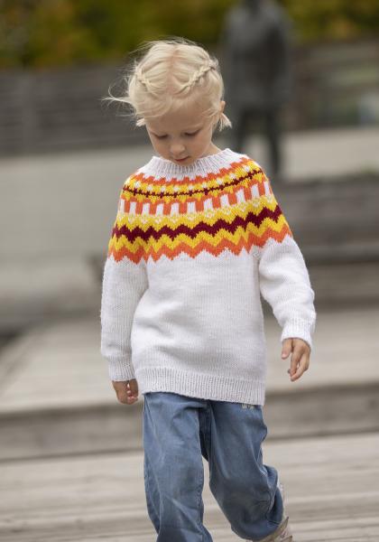 Røsslyng genser - Viking Design 2430-6B Kit - 2 - 12 år - Viking Trend Merino