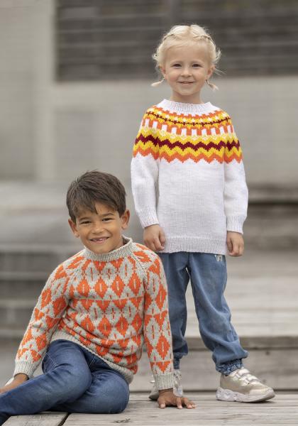 Røsslyng genser - Viking Design 2430-6B Kit - 2 - 12 år - Viking Trend Merino