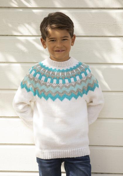 Røsslyng genser - Viking Design 2430-6A Kit - 2 - 12 år - Viking Trend Merino