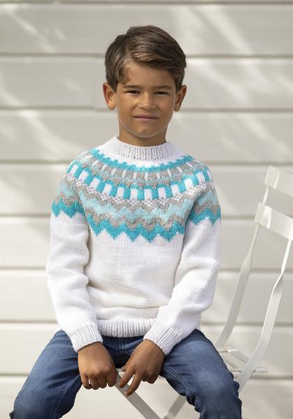 Røsslyng genser - Viking Design 2430-6A Kit - 2 - 12 år - Viking Trend Merino