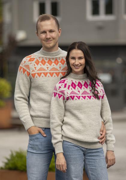 Lyngheia genser - Viking Design 2430-4B Kit - XS - XXL - Viking Trend Merino