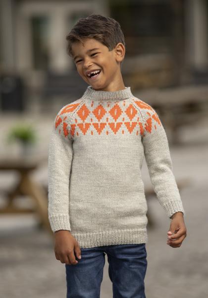 Lyngheia genser - Viking Design 2430-3C Kit - 2 - 12 år - Viking Trend Merino