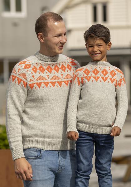 Lyngheia genser - Viking Design 2430-3C Kit - 2 - 12 år - Viking Trend Merino