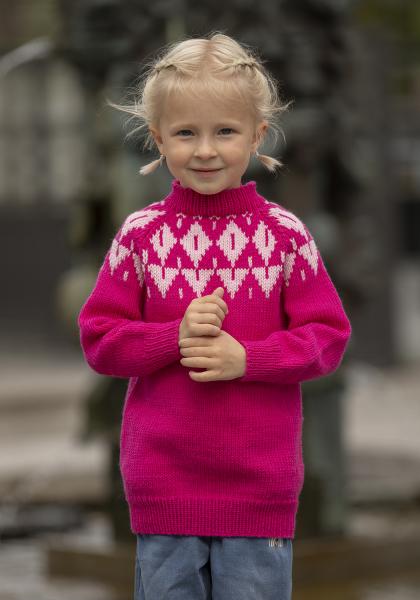 Lyngheia genser - Viking Design 2430-3A Kit - 2 - 12 år - Viking Trend Merino