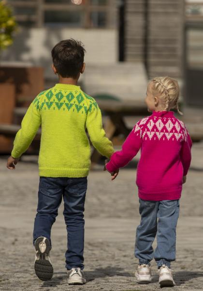 Lyngheia genser - Viking Design 2430-3A Kit - 2 - 12 år - Viking Trend Merino