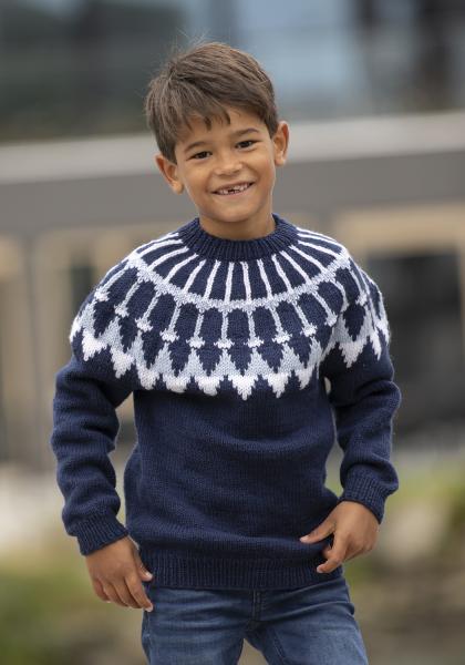 Kaprifol genser - Viking Design 2430-2C Kit - 2 - 12 år - Viking Trend Merino