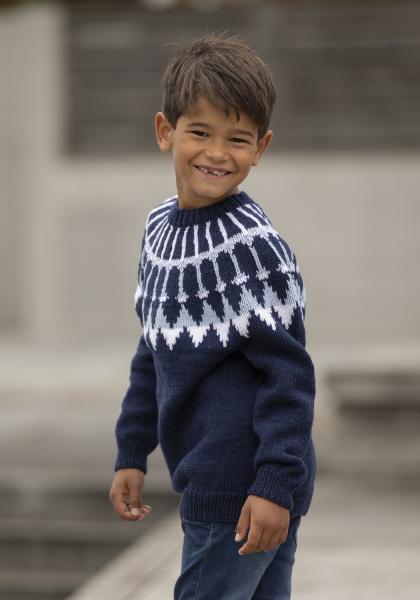 Kaprifol genser - Viking Design 2430-2C Kit - 2 - 12 år - Viking Trend Merino