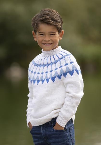 Kaprifol genser - Viking Design 2430-2B Kit - 2 - 12 år - Viking Trend Merino