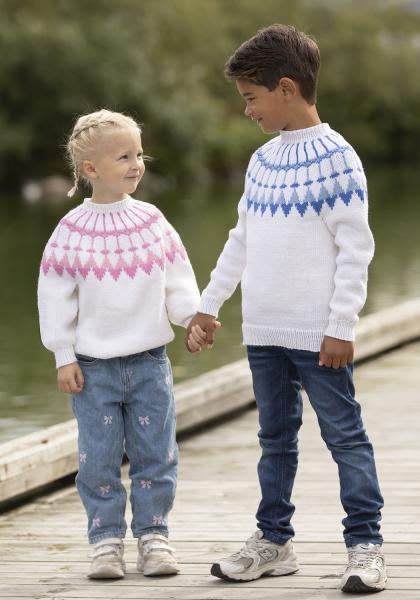 Kaprifol genser - Viking Design 2430-2B Kit - 2 - 12 år - Viking Trend Merino