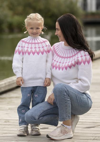 Kaprifol genser - Viking Design 2430-2A Kit - 2 - 12 år - Viking Trend Merino