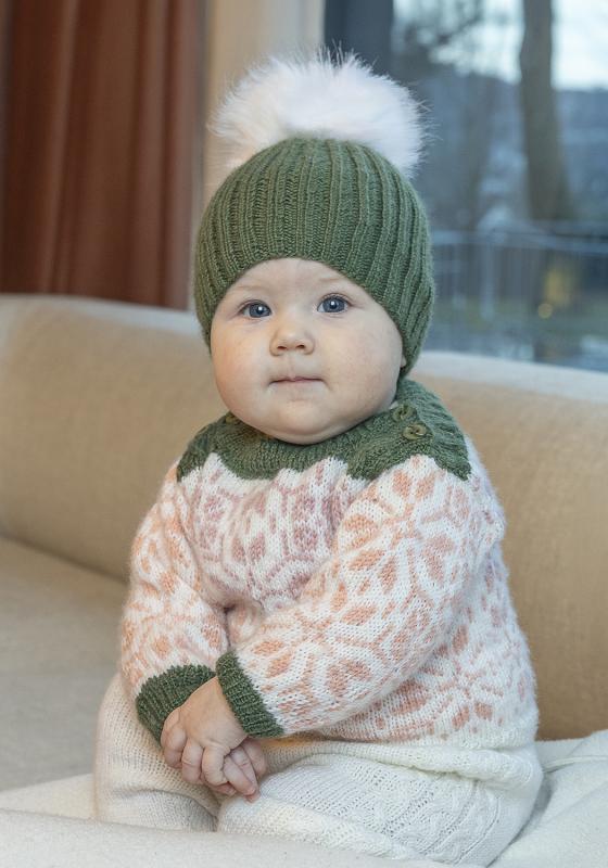 Filippa tröja och mössa - Viking Design 2506-8 Kit - 1 - 24 mdr - Viking Baby ull