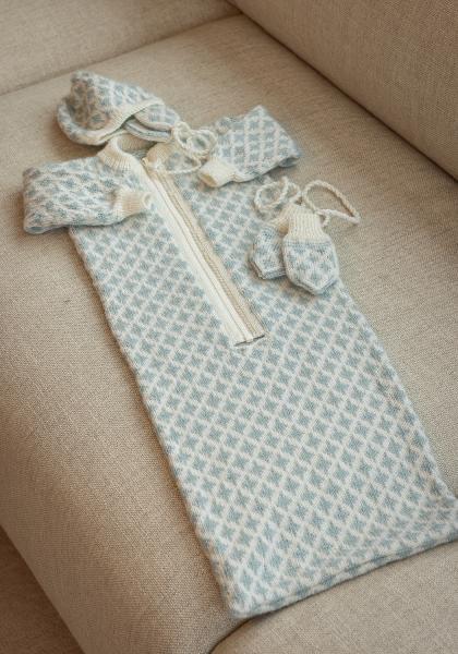 Mølle kørepose, hue og vanter - Viking Design 2506-6 Kit - 1 - 12 mdr - Viking Baby ull