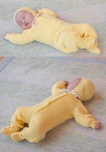 Honey dragt, hue og tøfler - Viking Design 2506-5 Kit - 1 - 12 mdr - Viking Baby ull